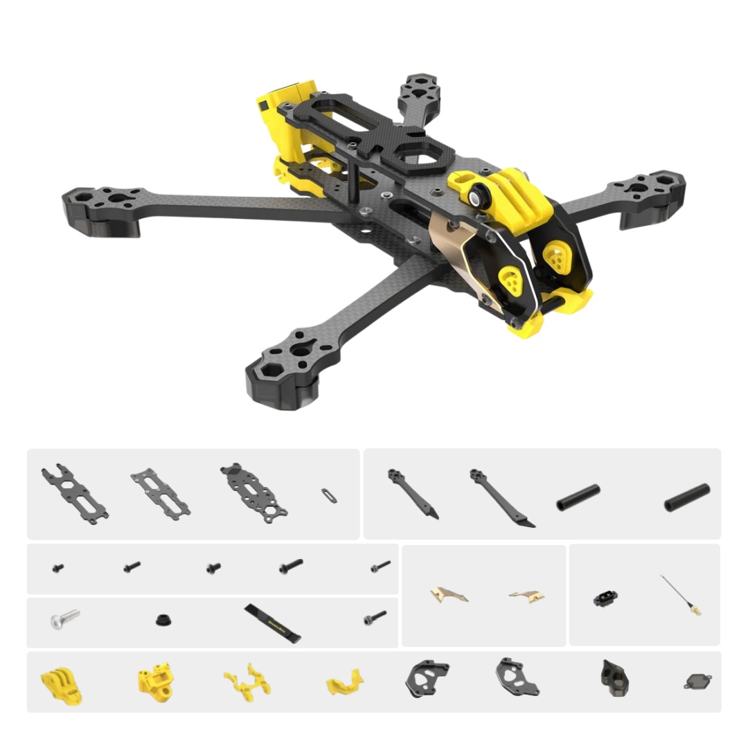 Fpv Drone - マリオ5フレームキット DC/XHバージョン、カーボンファイバープレート付き、FPVフリースタイルRCレーシングドローン