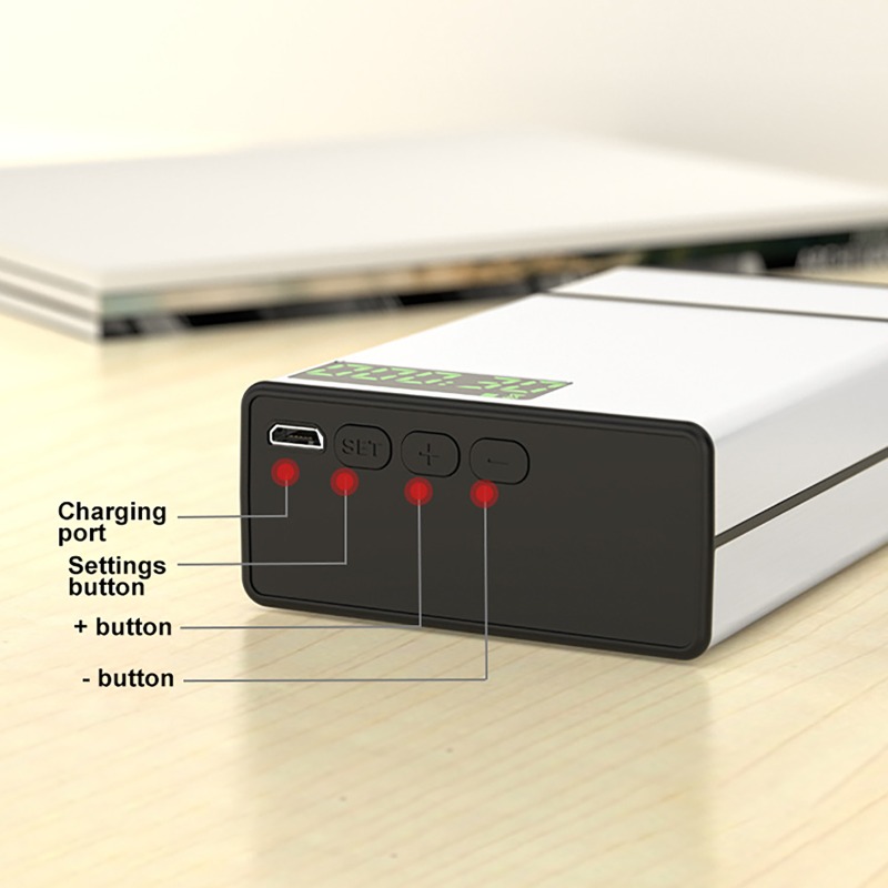 Smoke Stopper - スマートタバコボックス アルミ製 自己規律タイマーロックボックス LEDディスプレイ付き 禁煙補助具 喫煙管理