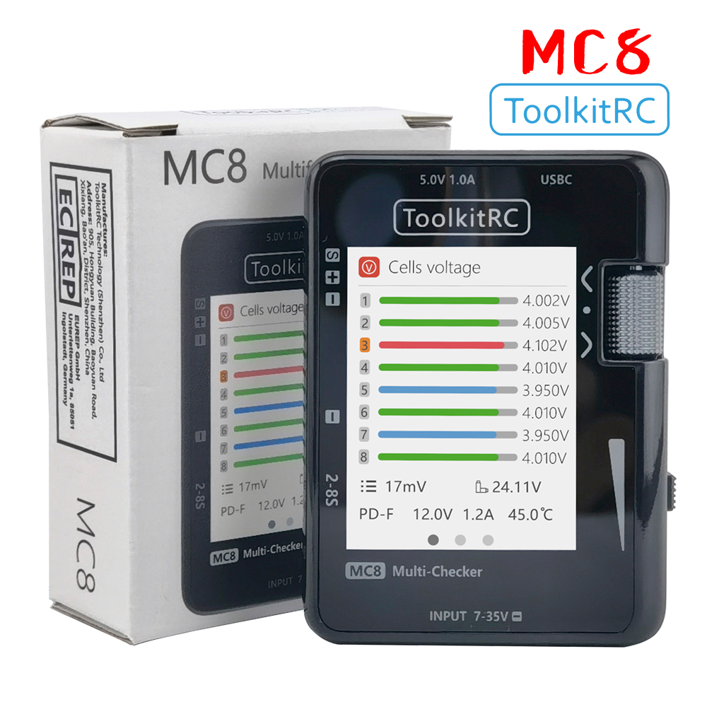Smoke Stopper - ToolkitRC MC8 SC100 ミニサイズセルチェッカー 32 ビットバッテリーマルチチェッカー