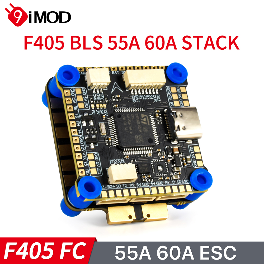 F405 Flight Controller - 9IMOD F405フライトスタック：F405フライトコントローラー、55A/60A ESC、30.5x30.5mm。FPVレーシングドローン用。