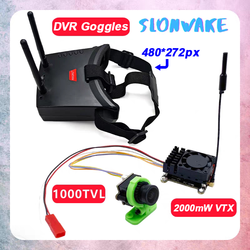 Fpv Goggles - 20km以上の範囲に対応 5.8Ghz 2W FPV VTX ワイヤレス画像ビデオ送信機+cmos