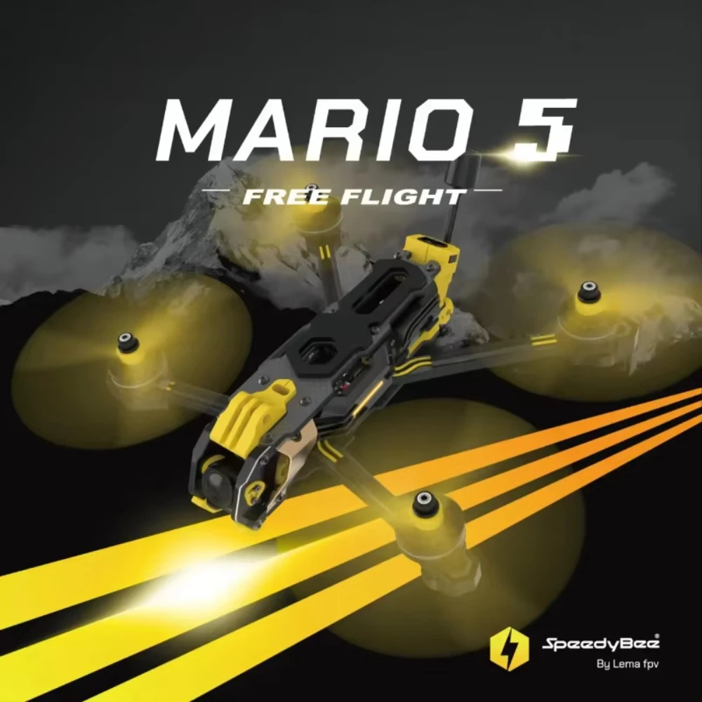 Carbon Fiber Drone Frame - Speedybee マリオ5 O4 フレームキット DC/XHバージョン、カーボンファイバープレート付き、FPVフリースタイルRCレーシングドローン